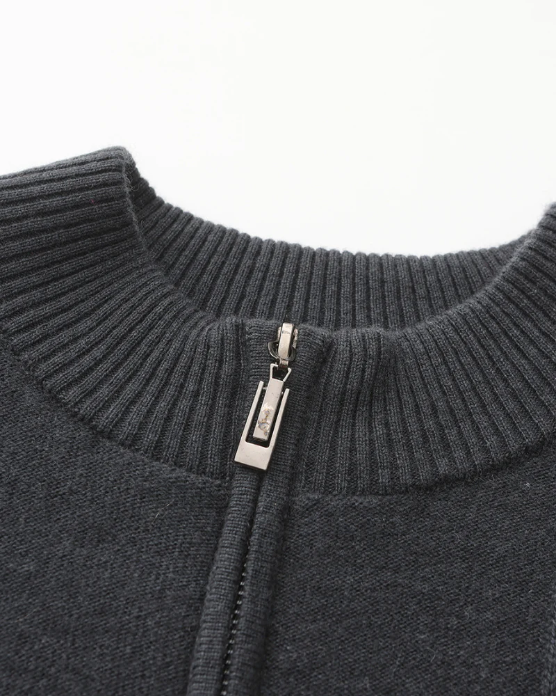 100% Cashmere Ribbed Half Zip - Image 11