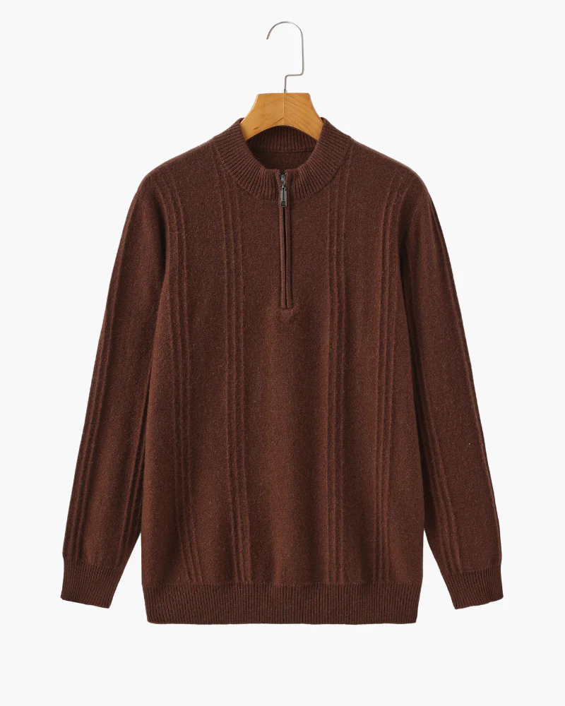 100% Cashmere Ribbed Half Zip - Image 14