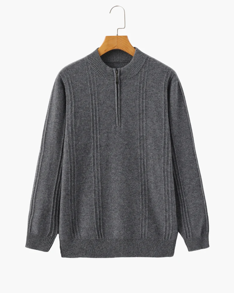 100% Cashmere Ribbed Half Zip - Image 15