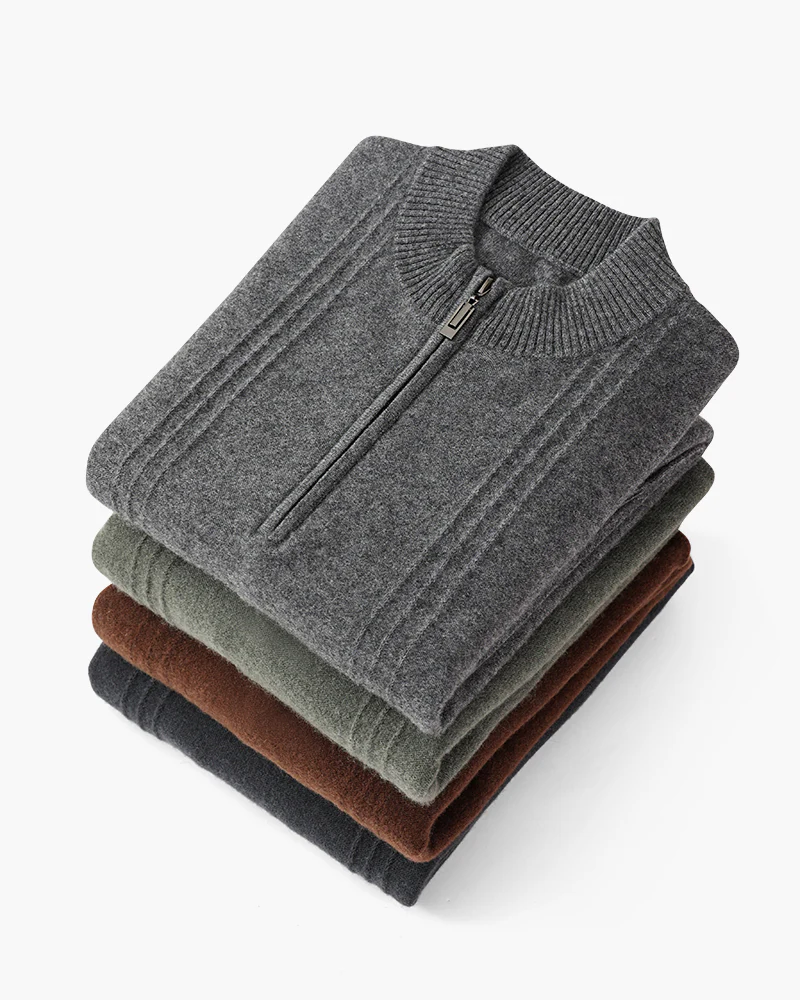 100% Cashmere Ribbed Half Zip - Image 16
