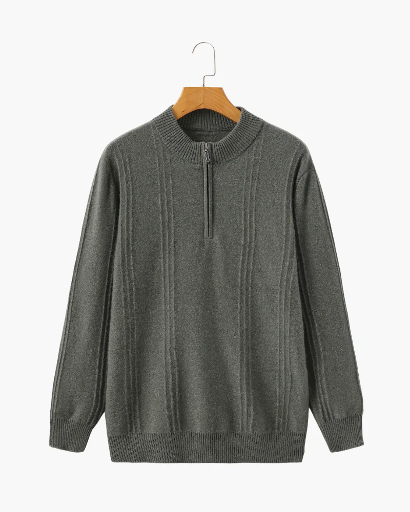 100% Cashmere Ribbed Half Zip - Image 17