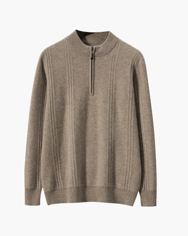 100% Cashmere Ribbed Half Zip - Image 3