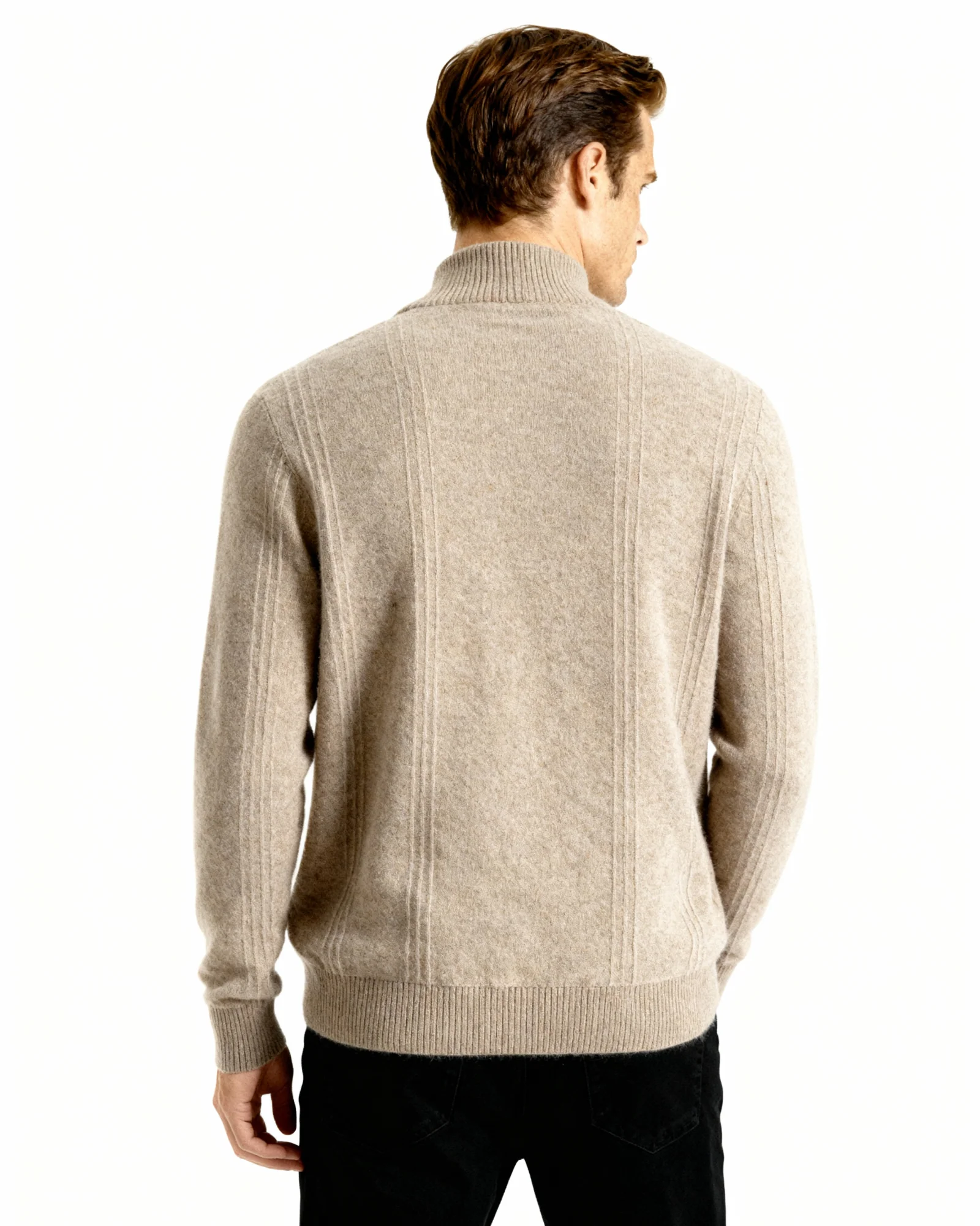 100% Cashmere Ribbed Half Zip - Image 4