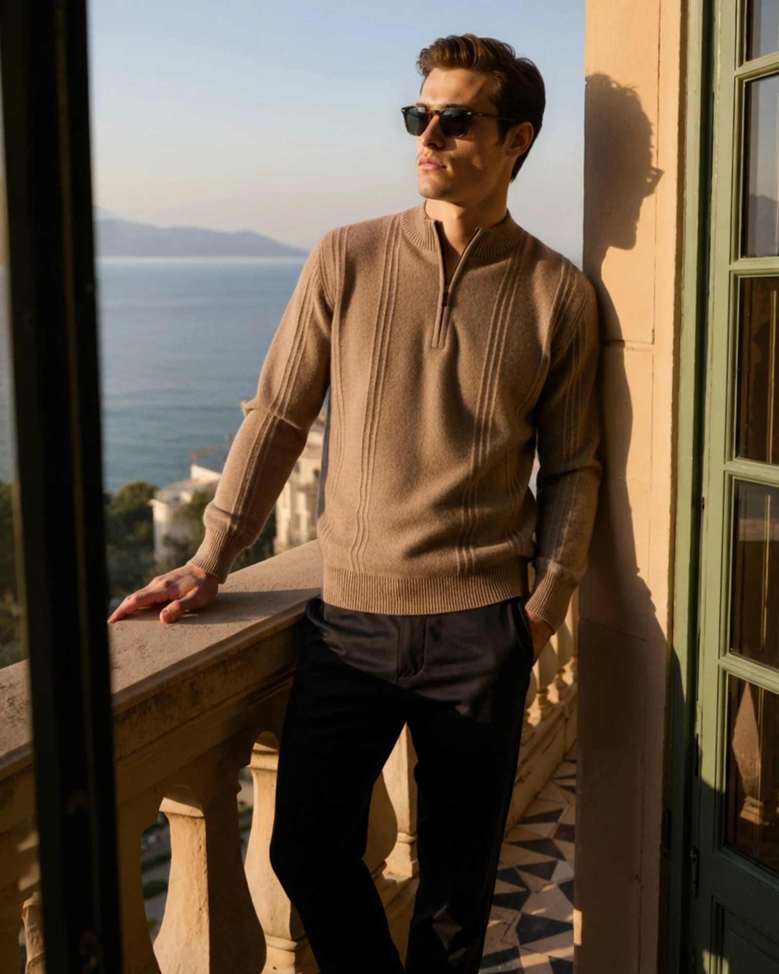 100% Cashmere Ribbed Half Zip - Image 5