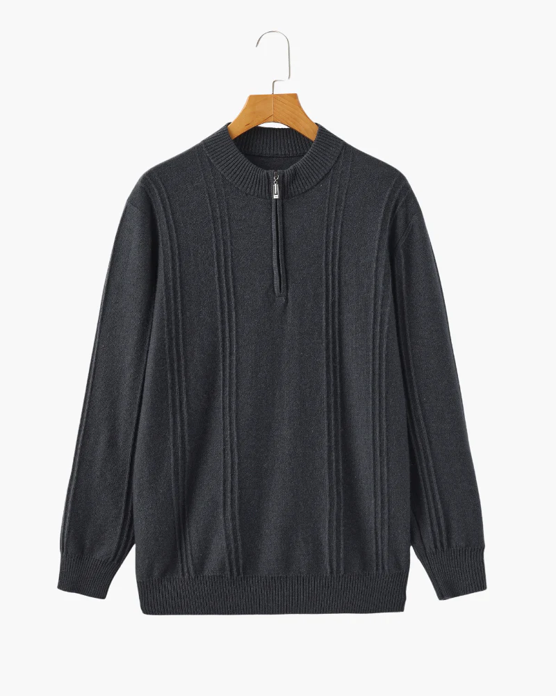 100% Cashmere Ribbed Half Zip - Image 6