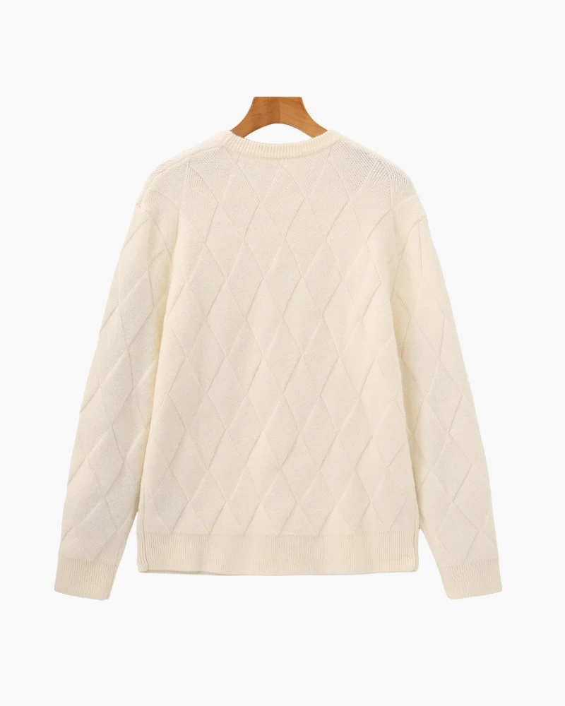 Diamond Knit Crewneck Sweater - Image 2