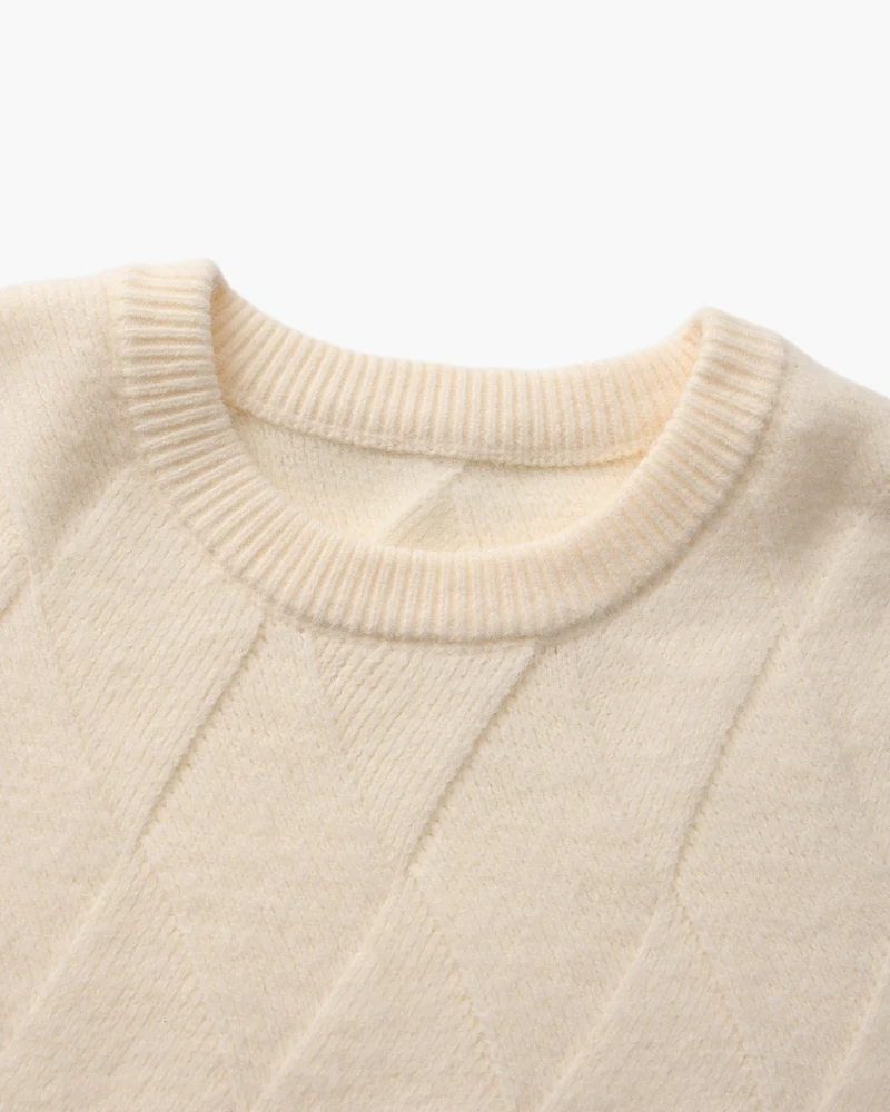 Diamond Knit Crewneck Sweater - Image 3