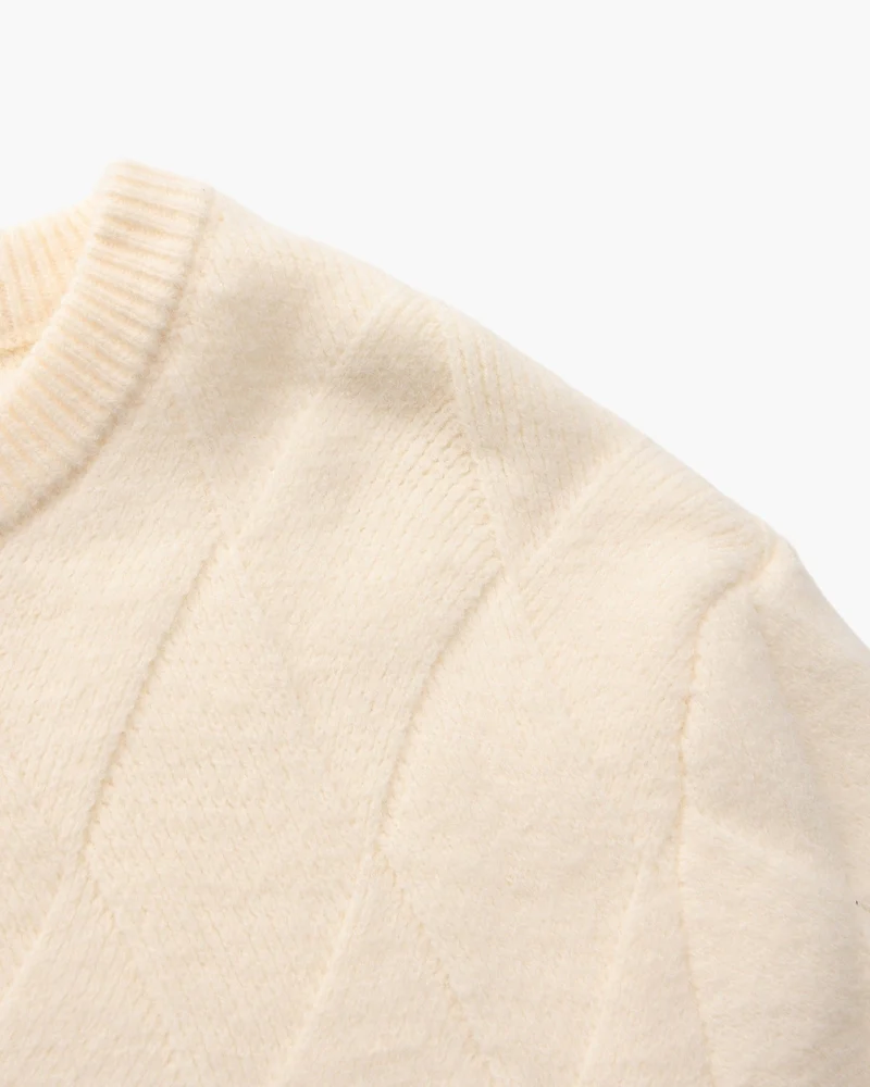 Diamond Knit Crewneck Sweater - Image 6