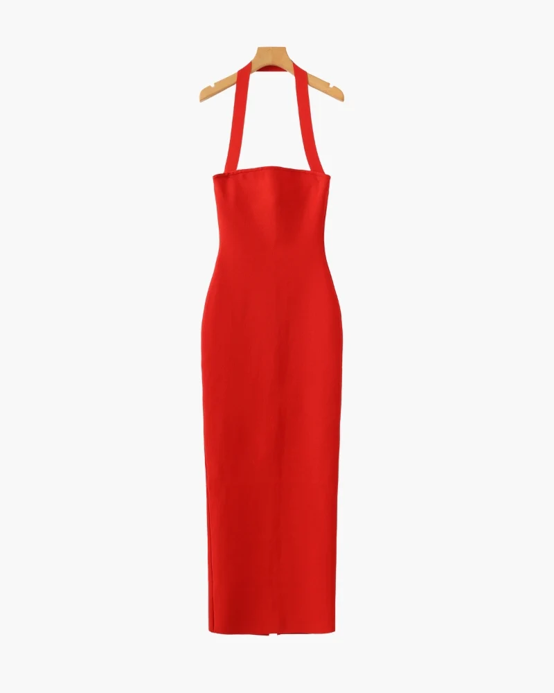 Halter Neck Slim Fit Maxi Dress - Image 4