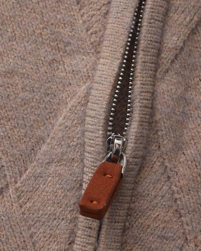 Heritage Diamond Knit Zip Cardigan - Image 5