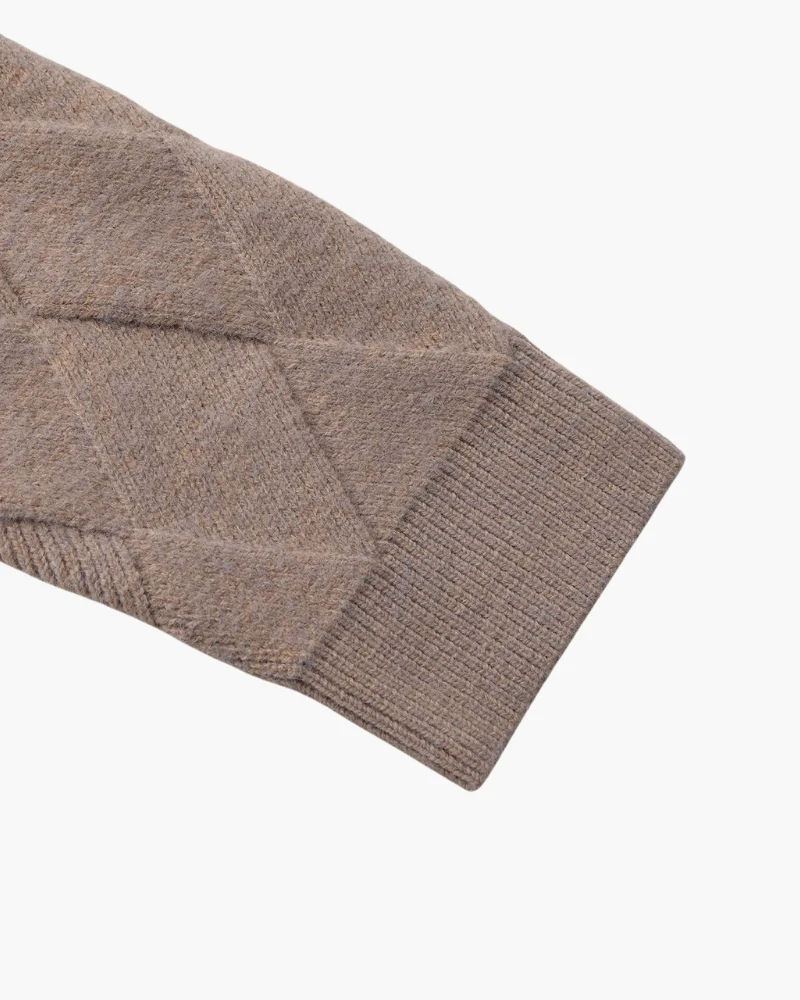 Heritage Diamond Knit Zip Cardigan - Image 7