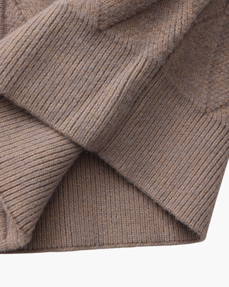 Heritage Diamond Knit Zip Cardigan - Image 8