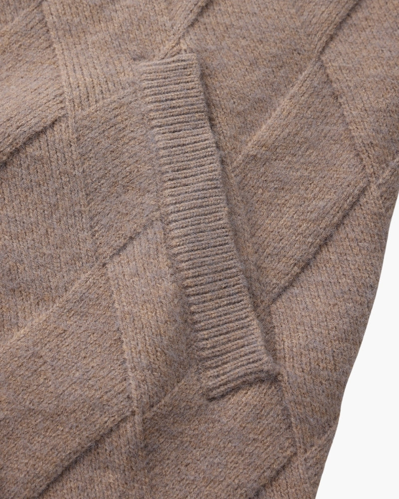 Heritage Diamond Knit Zip Cardigan - Image 9