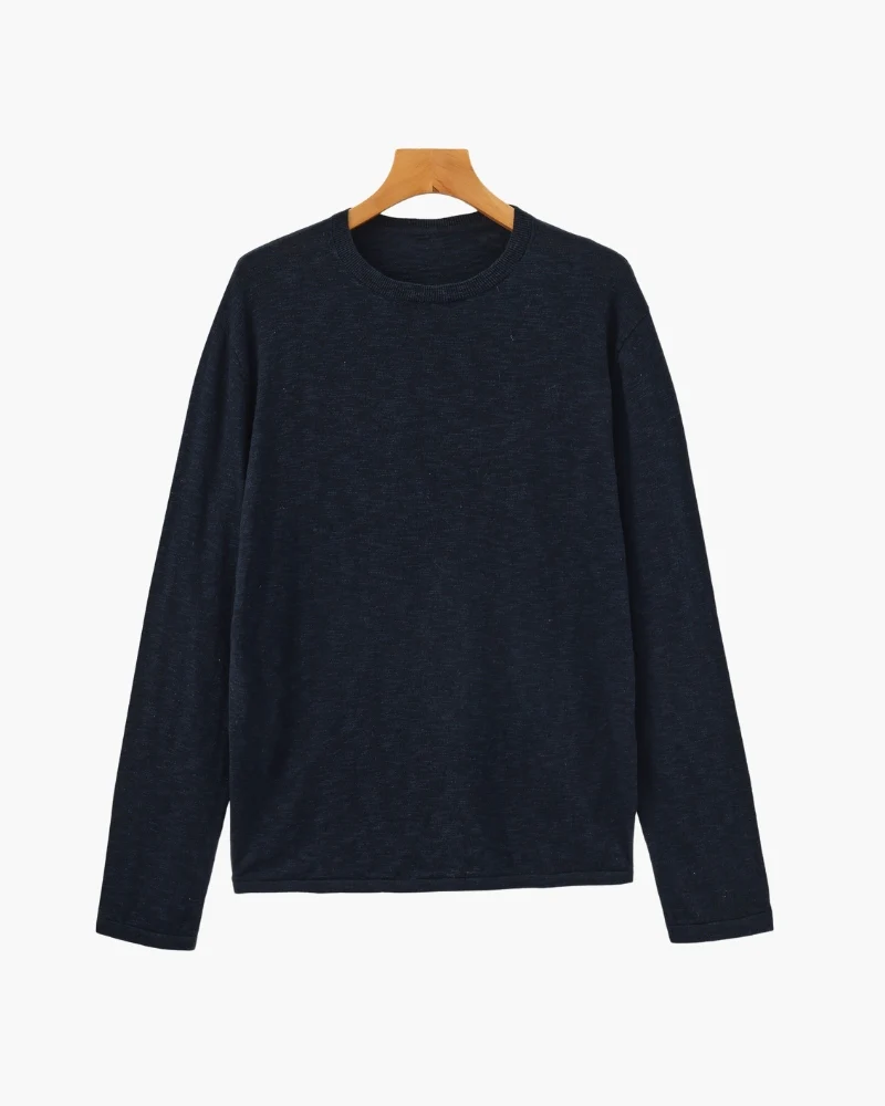 Linen Cotton Essential Crewneck - Image 3