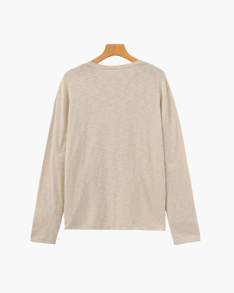 Linen Cotton Essential Crewneck - Image 4