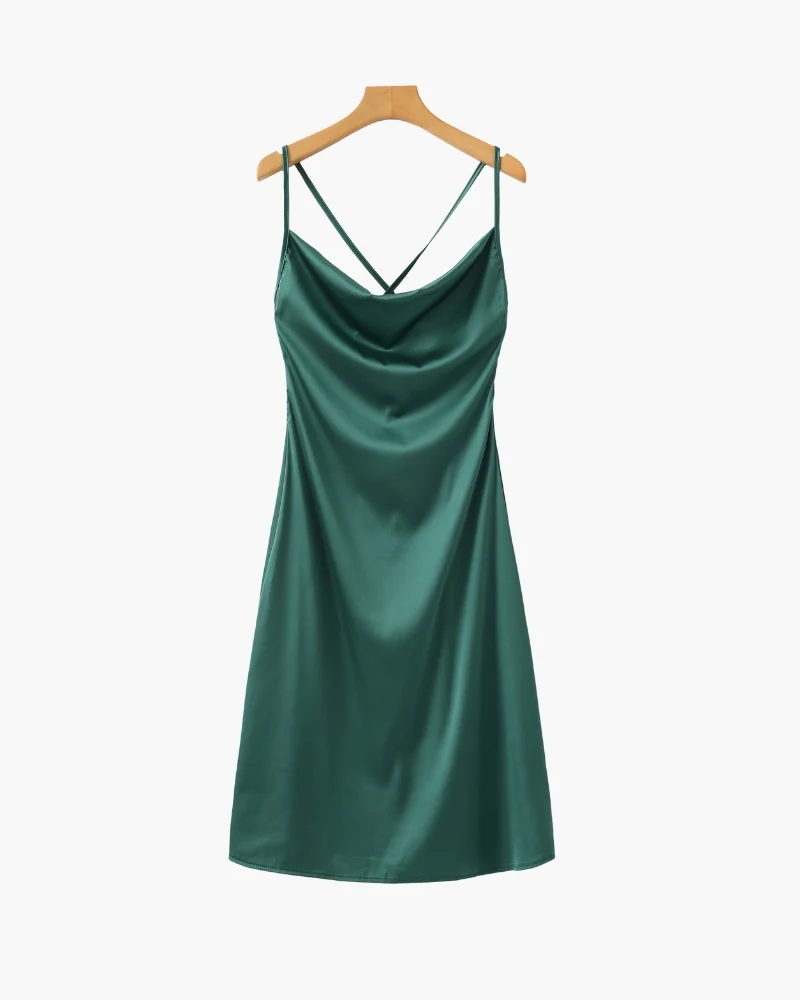 Old Money Silk Slip Dress - Image 3