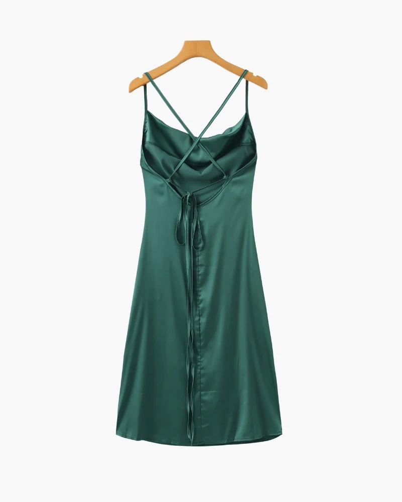 Old Money Silk Slip Dress - Image 4