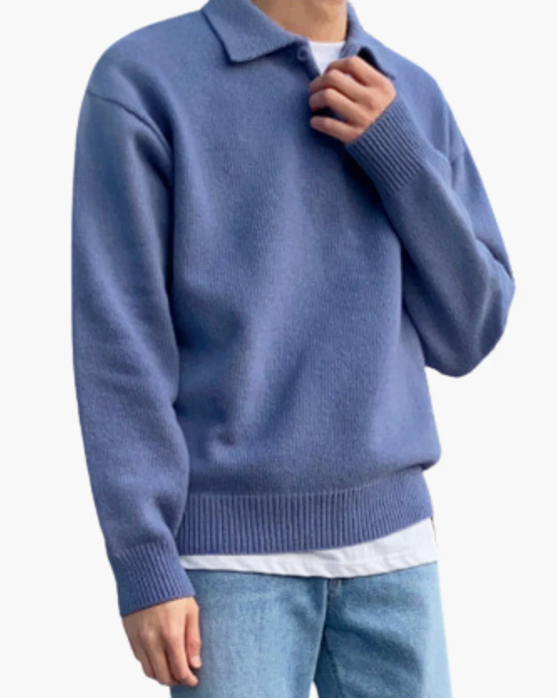 Woolen Button Half Zip - Image 5