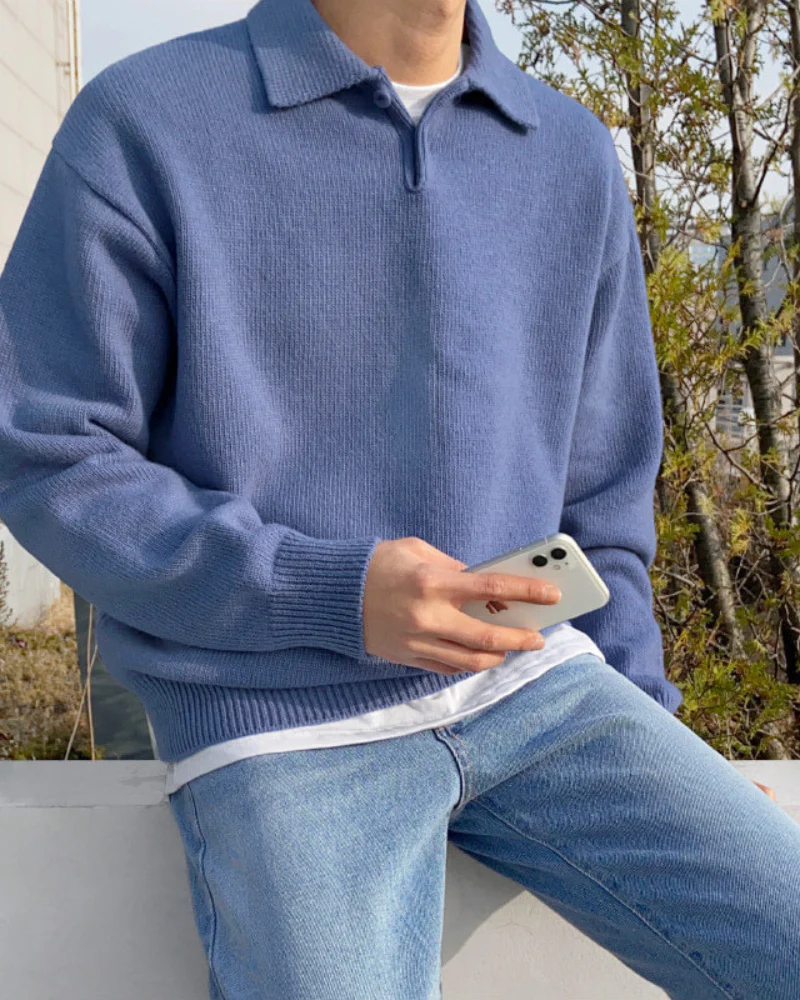 Woolen Button Half Zip - Image 6