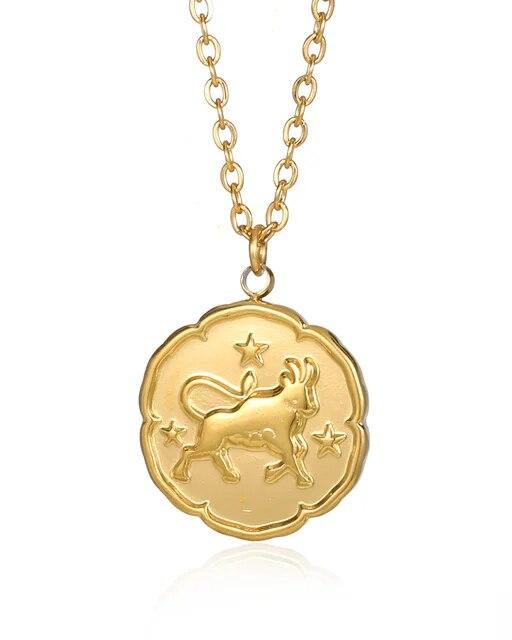 Zodiac Sign Necklace - Gold - Image 4